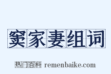 窦家妻组词是什么意思的图片